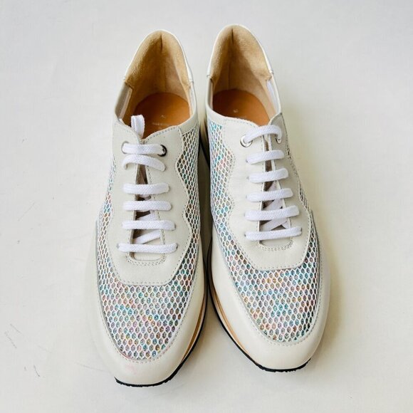 Aquatalia mesh and leather Nahla sneakers, White, Size 9 - Picture 3 of 7